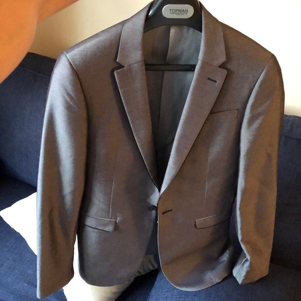 Slim Fit Dark Silver Suit
